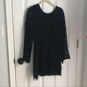 LoveShackFancy NWT Black Baroque lace dress S